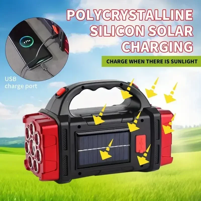 Многофункциональный солнечный светодиодный фонарик, 1 шт., портативный USB-зарядка, подходит для различных освещения в ночное время. 
Многофункциональный солнечный светодиодный фонарик, 1 шт., портативный USB-зарядка, подходит для различных освещения в ночное время.