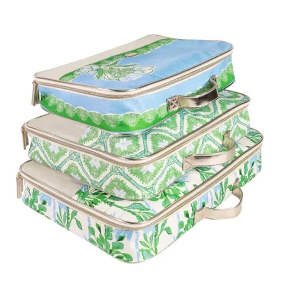 Packing Cubes Set of 3 for Travel: Small Medium Large Suitcase Organizers in Polyester, Navy Blue, Compression Zippered Design
Packing Cubes Set of 3 for Travel: Small Medium Large Suitcase Organizers in Polyester, Navy Blue, Compression Zippered Design