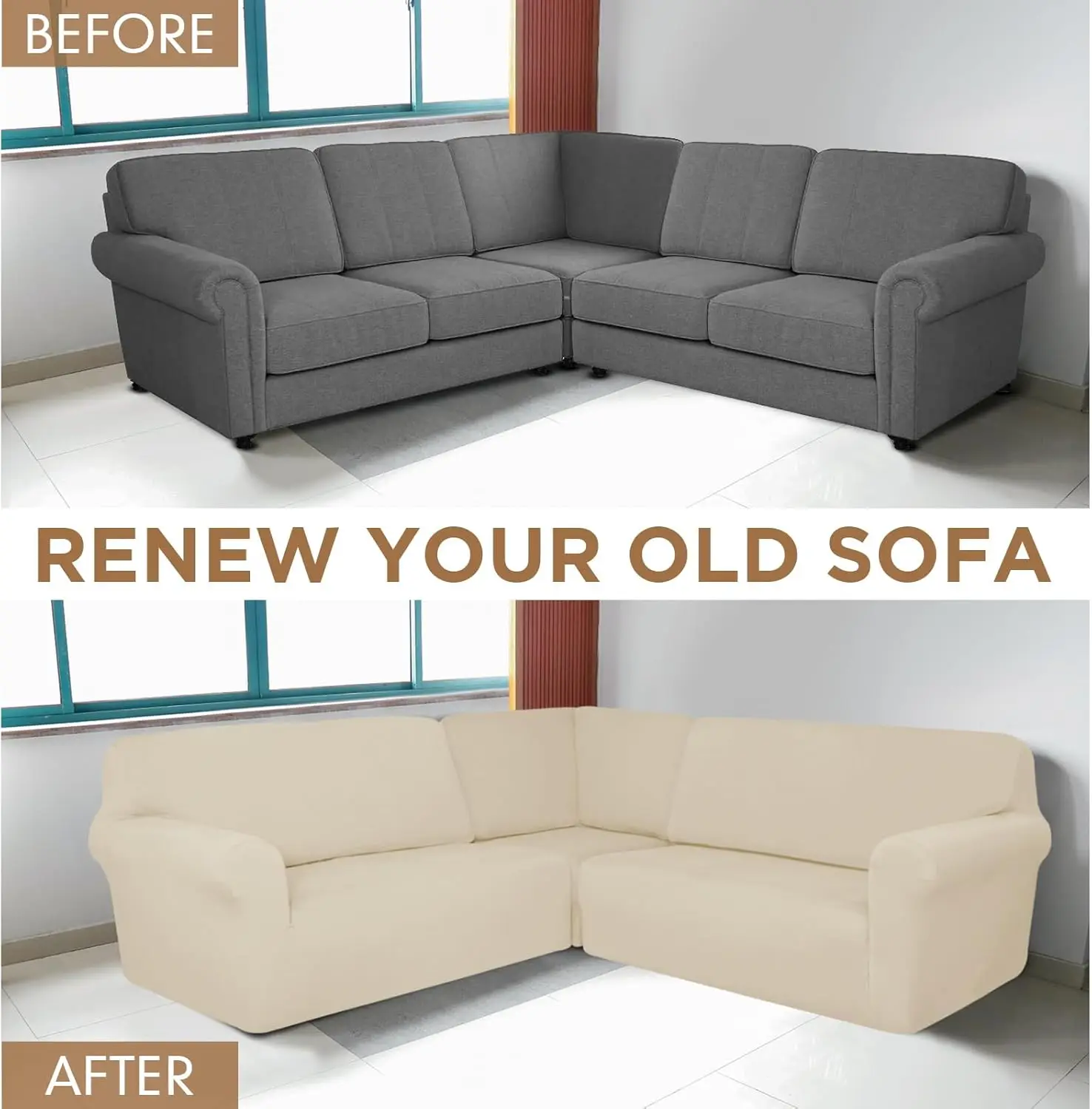 Breling 3 Pcs L Shaped Couch Covers For Sectional Corner Sofa Stretch 5 Seat Washable Corner Sofa Slipcover Sectional Couch
Breling 3 Pcs L Shaped Couch Covers For Sectional Corner Sofa Stretch 5 Seat Washable Corner Sofa Slipcover Sectional Couch