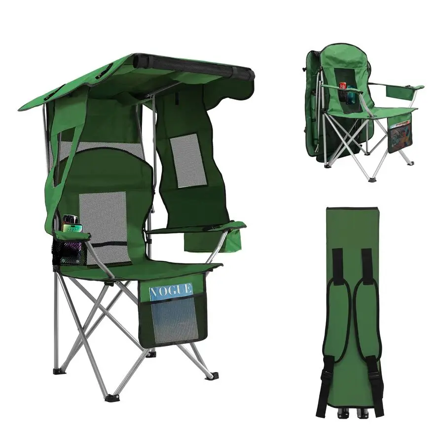 Folding Camping Chair with Canopy, Beach Chair with Canopy Shade with Cup Holders, Cooler Bag for Camping, Fishing, Beach, Sport
Folding Camping Chair with Canopy, Beach Chair with Canopy Shade with Cup Holders, Cooler Bag for Camping, Fishing, Beach, Sport