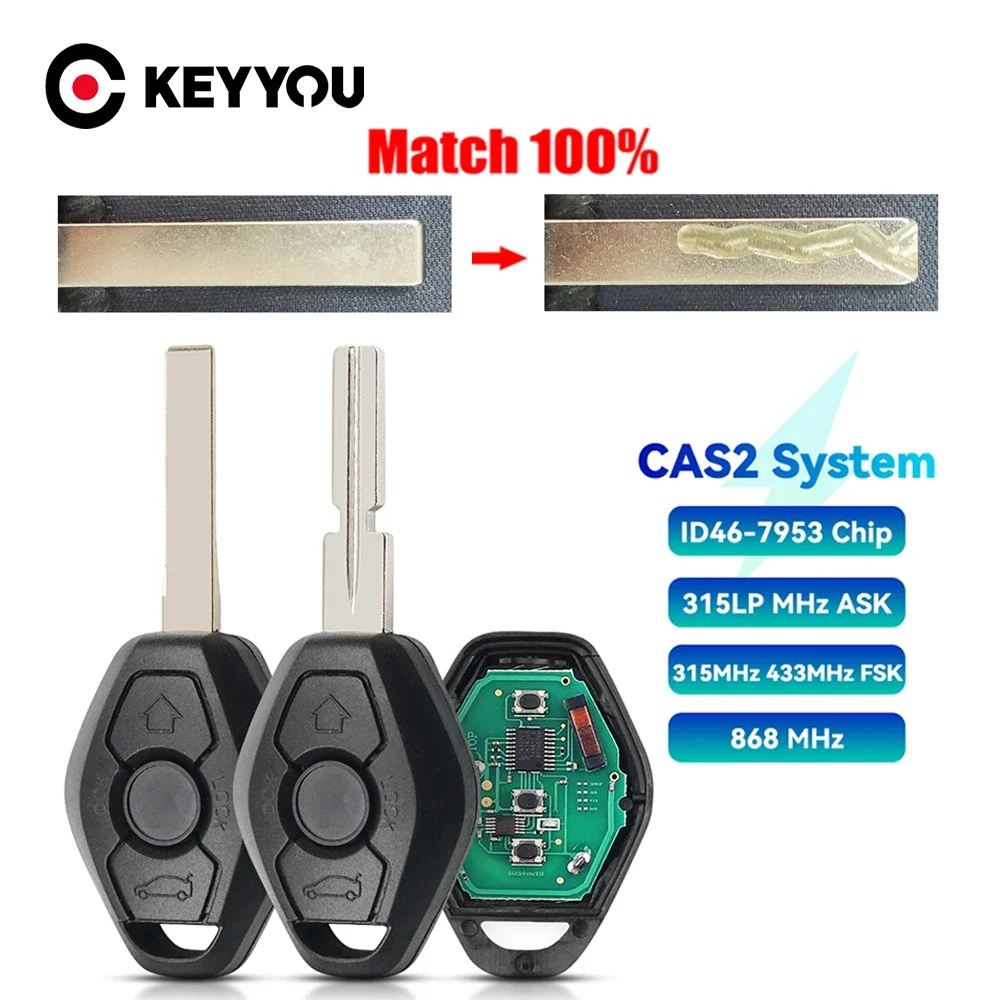 KEYYOU With Cutting Service For CAS2 CAS 2 BMW E87 3 E46 5 E60 E61 E63 E64 5 6 Series X5 E70 ID46 HU58 HU92 Blade Remote Car Key
KEYYOU With Cutting Service For CAS2 CAS 2 BMW E87 3 E46 5 E60 E61 E63 E64 5 6 Series X5 E70 ID46 HU58 HU92 Blade Remote Car Key