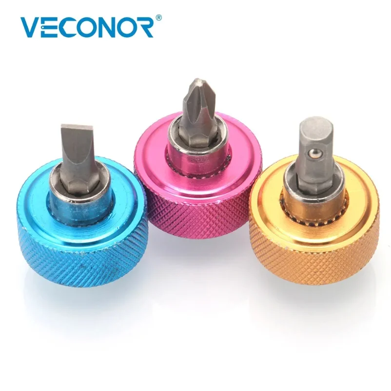 3PCS 1/4" Square Drive Palm Precision Screwdriver Bit Set Multitools Socket Adapter Magnetic Slot Phillips Hand Tool