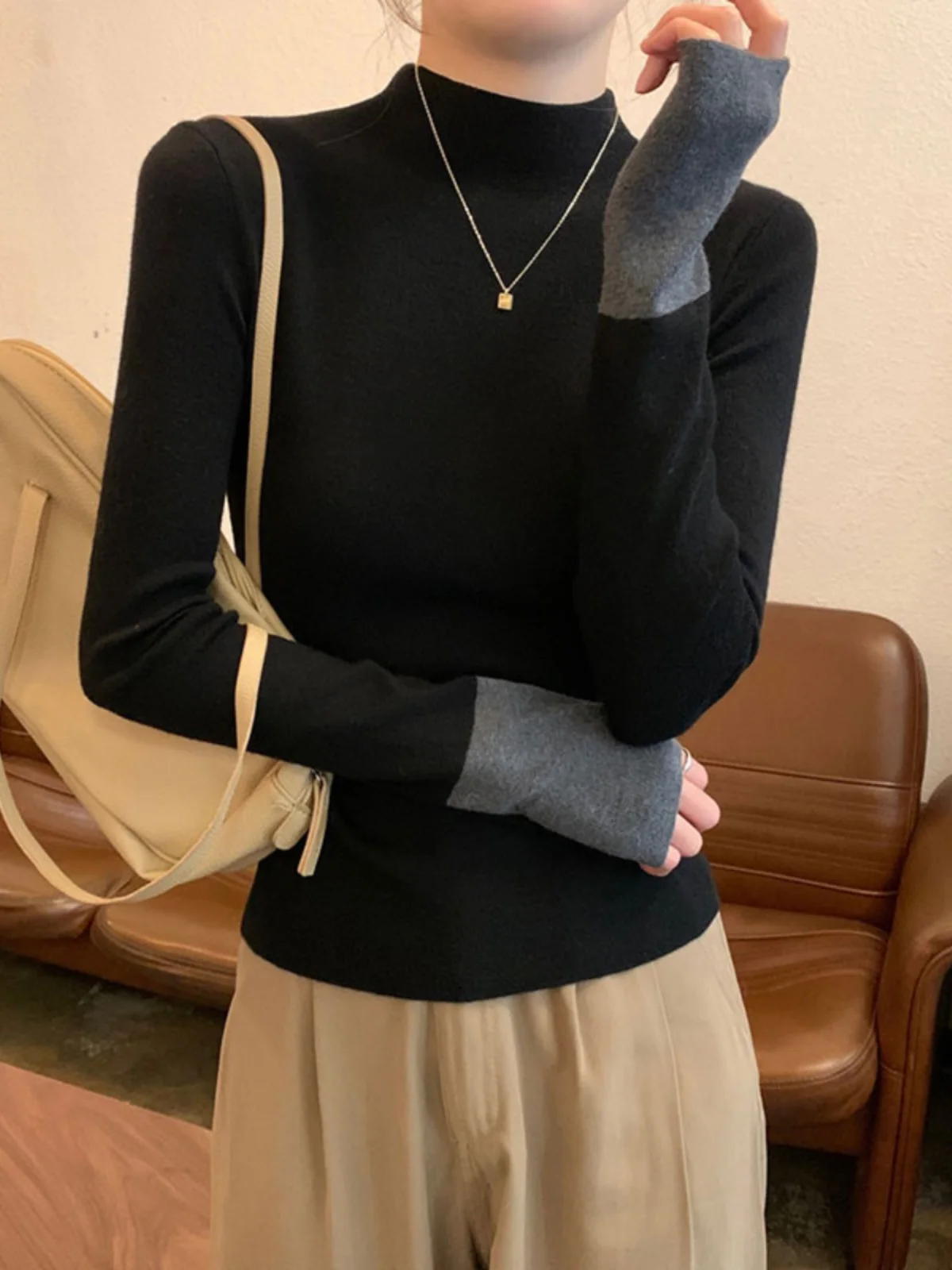 Design Sensation Color Block Half High Collar Slim Fit Women's Knitwear Base Shirt Commute Style Korean Version New Autumn Wi...
Design Sensation Color Block Half High Collar Slim Fit Women's Knitwear Base Shirt Commute Style Korean Version New Autumn Wi...