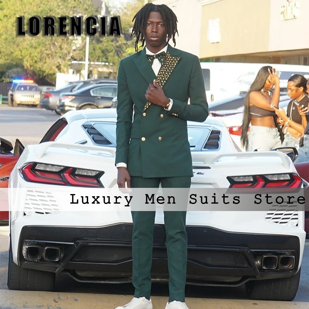 Casual Sparkly Rhinestone Men Suits 2 Pieces Double Breasted Wedding Party Outfits Customized Blazer Pants robe mariage femme
Casual Sparkly Rhinestone Men Suits 2 Pieces Double Breasted Wedding Party Outfits Customized Blazer Pants robe mariage femme