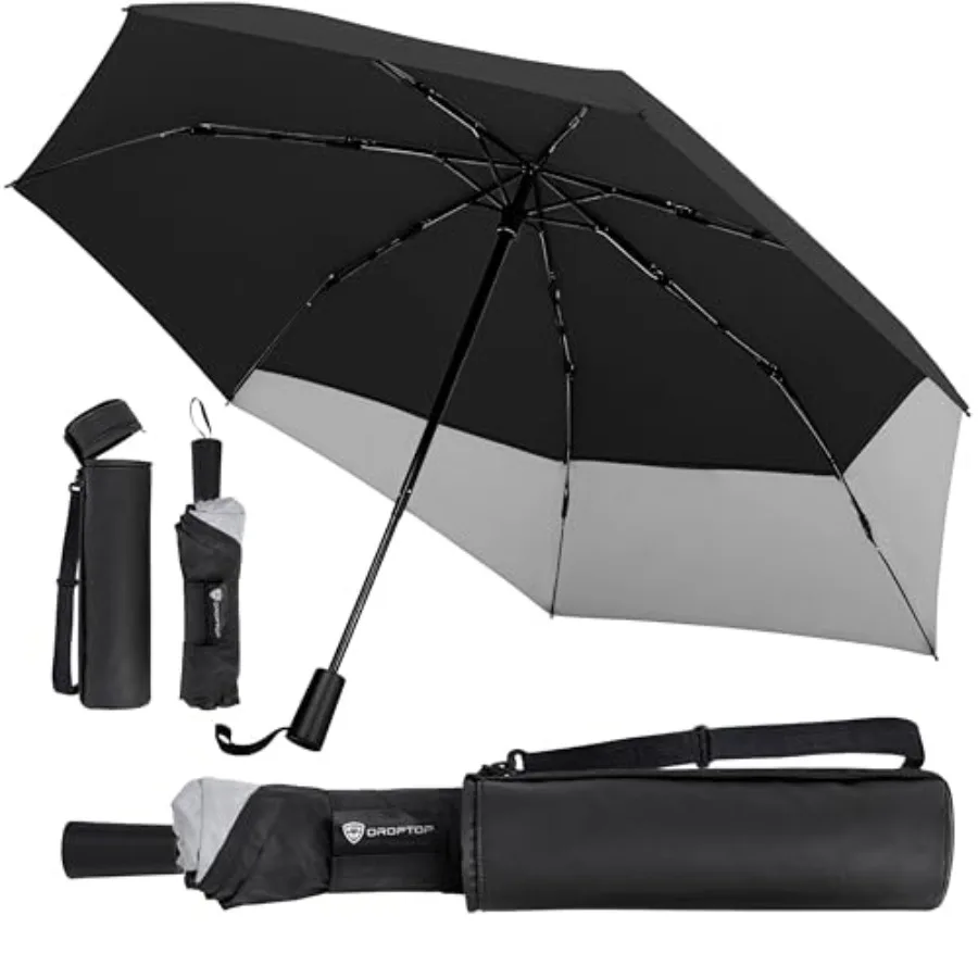 DROPTOP Compact Umbrella Travel Size with CASE and STRAP - Windproof, Portable Folding Umbrellas for Rain and Commuting PLUS Le
DROPTOP Compact Umbrella Travel Size with CASE and STRAP - Windproof, Portable Folding Umbrellas for Rain and Commuting PLUS Le