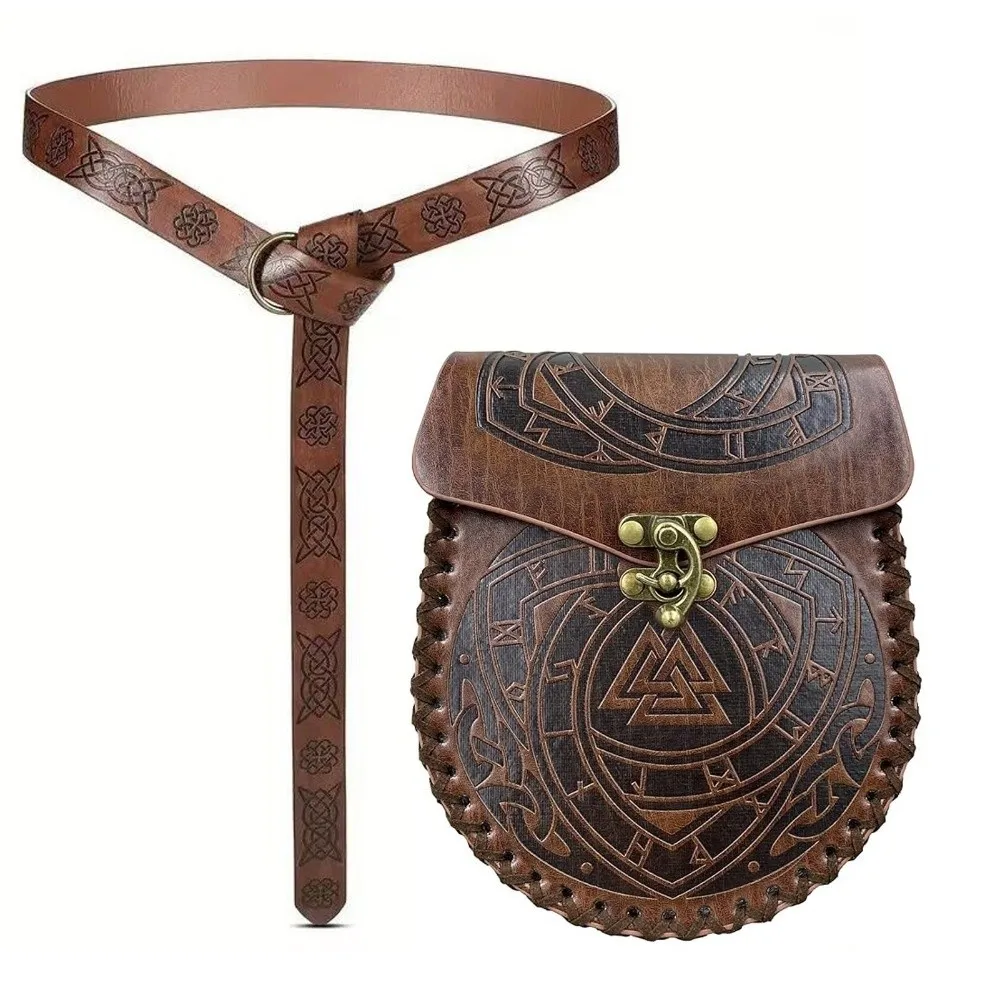 Retro Embossed Medieval Knight Belt PU Leather Renaissance Waist Bag Belts Viking Waist Pack Set Cosplay Accessories
Retro Embossed Medieval Knight Belt PU Leather Renaissance Waist Bag Belts Viking Waist Pack Set Cosplay Accessories