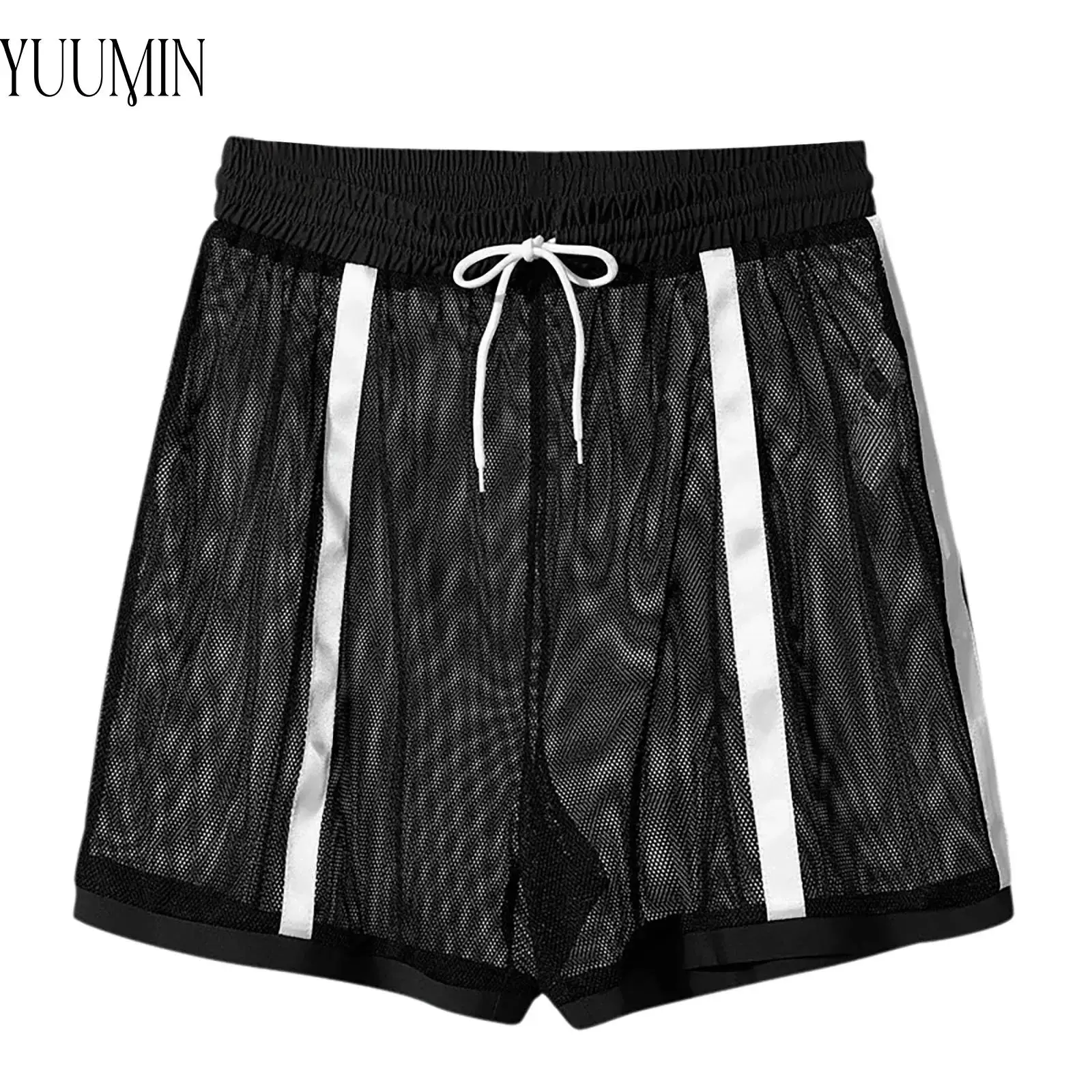 Men Mesh Sports Shorts Drawstring Elastic Waistband Color Block Stripes Breathable Quick Dry for Workout Gym
Men Mesh Sports Shorts Drawstring Elastic Waistband Color Block Stripes Breathable Quick Dry for Workout Gym