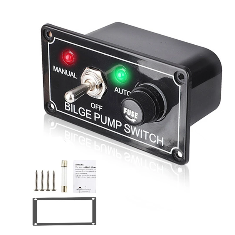 DC 12V Fused Marine Bilge Pump Switch Panel With LED Indicator Light Manual/Off/Auto 3-Way Toggle Switch
DC 12V Fused Marine Bilge Pump Switch Panel With LED Indicator Light Manual/Off/Auto 3-Way Toggle Switch