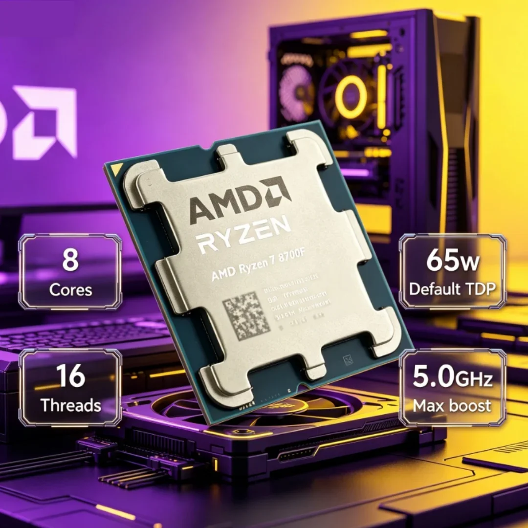 Hot Selling Socket AM5 New Arrival AMD Ryzen 7 8700F R7 8700F 4NM DDR5 4.1GHz 8-Core 16-Thread 16M L3 65W Loose Pieces No Cooler
Hot Selling Socket AM5 New Arrival AMD Ryzen 7 8700F R7 8700F 4NM DDR5 4.1GHz 8-Core 16-Thread 16M L3 65W Loose Pieces No Cooler