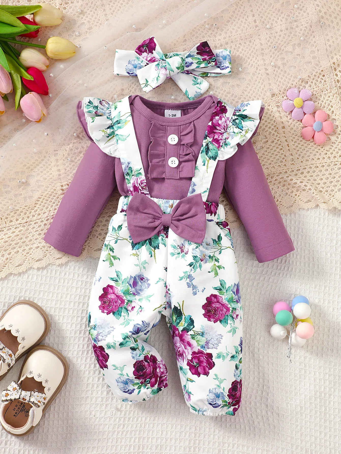 Winter 0-1 Years Old Floral Print Long Sleeved Casual 2-Piece Set With Hairband
Winter 0-1 Years Old Floral Print Long Sleeved Casual 2-Piece Set With Hairband