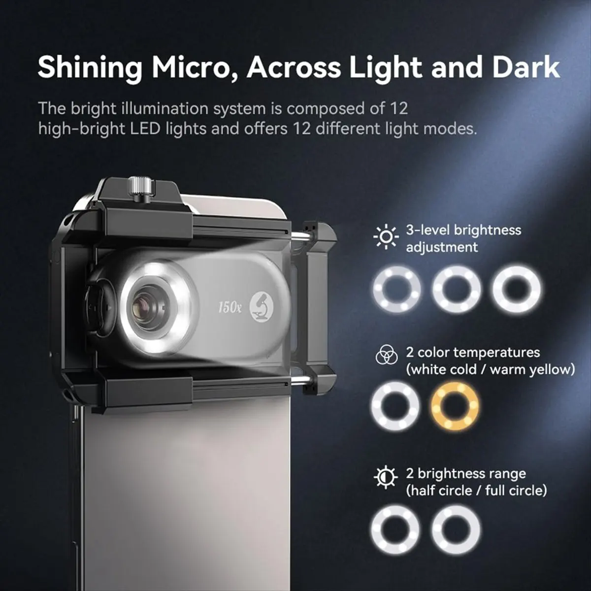 (CNIM) Микроскоп-объектив для мобильного телефона с CPL LED, 3-в-1 набор для макросъемки, биологический микроскоп для телефона, увеличение 150X
(CNIM) Микроскоп-объектив для мобильного телефона с CPL LED, 3-в-1 набор для макросъемки, биологический микроскоп для телефона, увеличение 150X