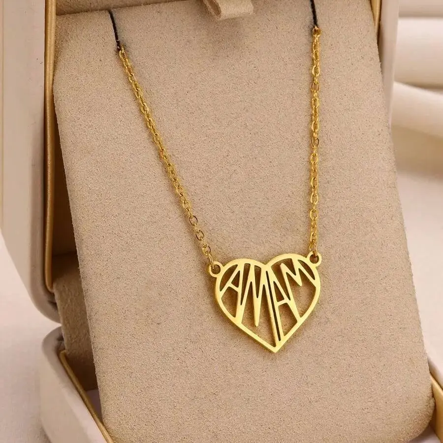 Stylish Letter Mama Heart Necklace Geometric Mama Pendant Necklace Gold Color Stainless Steel Jewelry Daily Birthday Gift
Stylish Letter Mama Heart Necklace Geometric Mama Pendant Necklace Gold Color Stainless Steel Jewelry Daily Birthday Gift