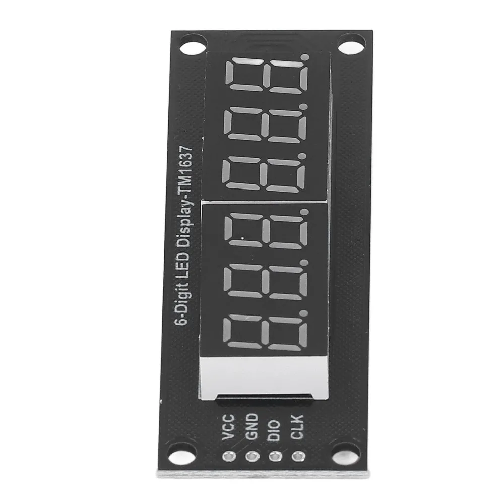 TM1637 Driver IC 6 Digit 7 Segment Display Module 0.36in 2 Pin IO LED Digital Tube Red 5V Digital Optoelectronic Module
TM1637 Driver IC 6 Digit 7 Segment Display Module 0.36in 2 Pin IO LED Digital Tube Red 5V Digital Optoelectronic Module