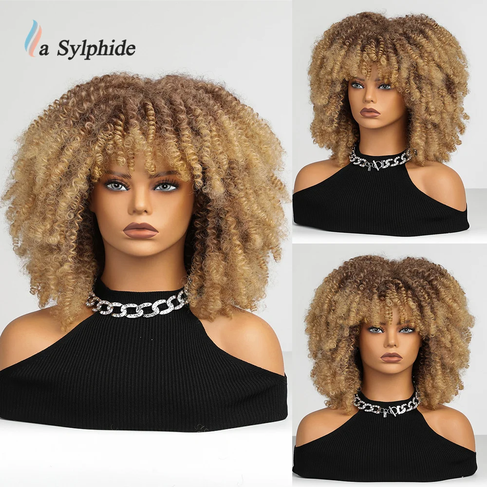 Afro Kinky Curly Wig With Bangs Short Light Brown Ginger Wigs for Black Women Party Daily Natural Synthetic Wig
Afro Kinky Curly Wig With Bangs Short Light Brown Ginger Wigs for Black Women Party Daily Natural Synthetic Wig