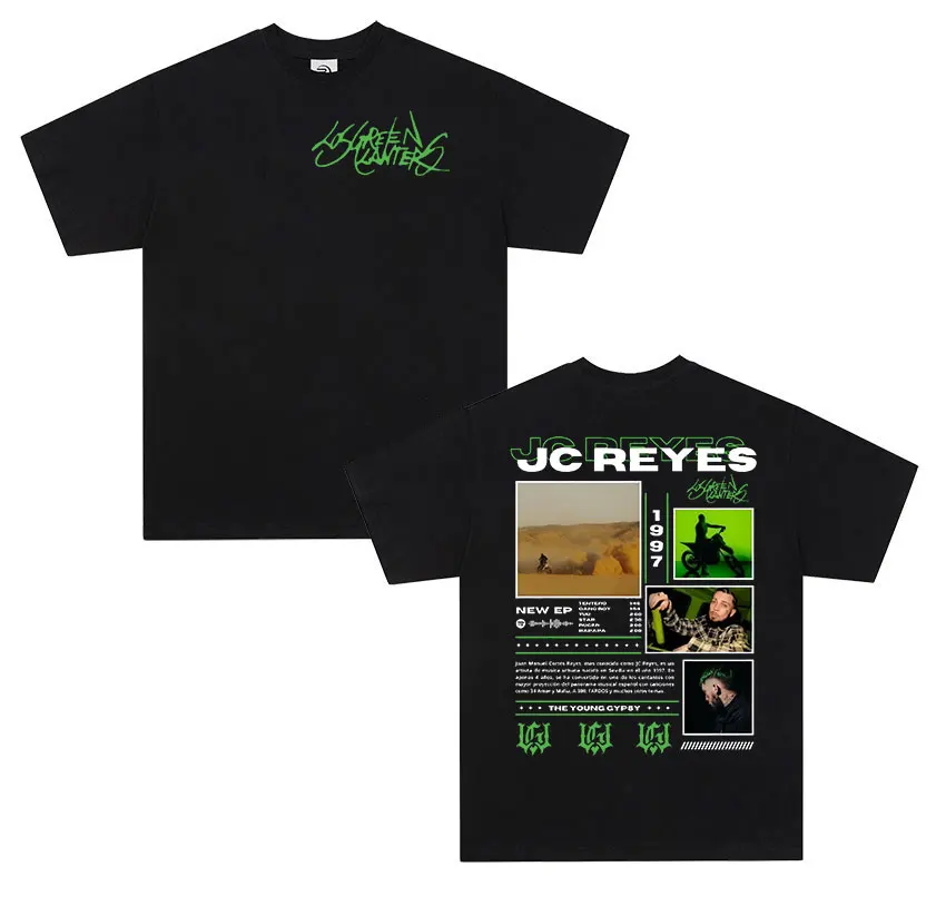 Рэпер JC REYES TOUR 2025 новый альбом Футболки Мужчины Женщины мода Хип-Хоп Футболка с круглым вырезом 100% Хлопок с коротким рукавом Горячие продажи футболок
Рэпер JC REYES TOUR 2025 новый альбом Футболки Мужчины Женщины мода Хип-Хоп Футболка с круглым вырезом 100% Хлопок с коротким рукавом Горячие продажи футболок