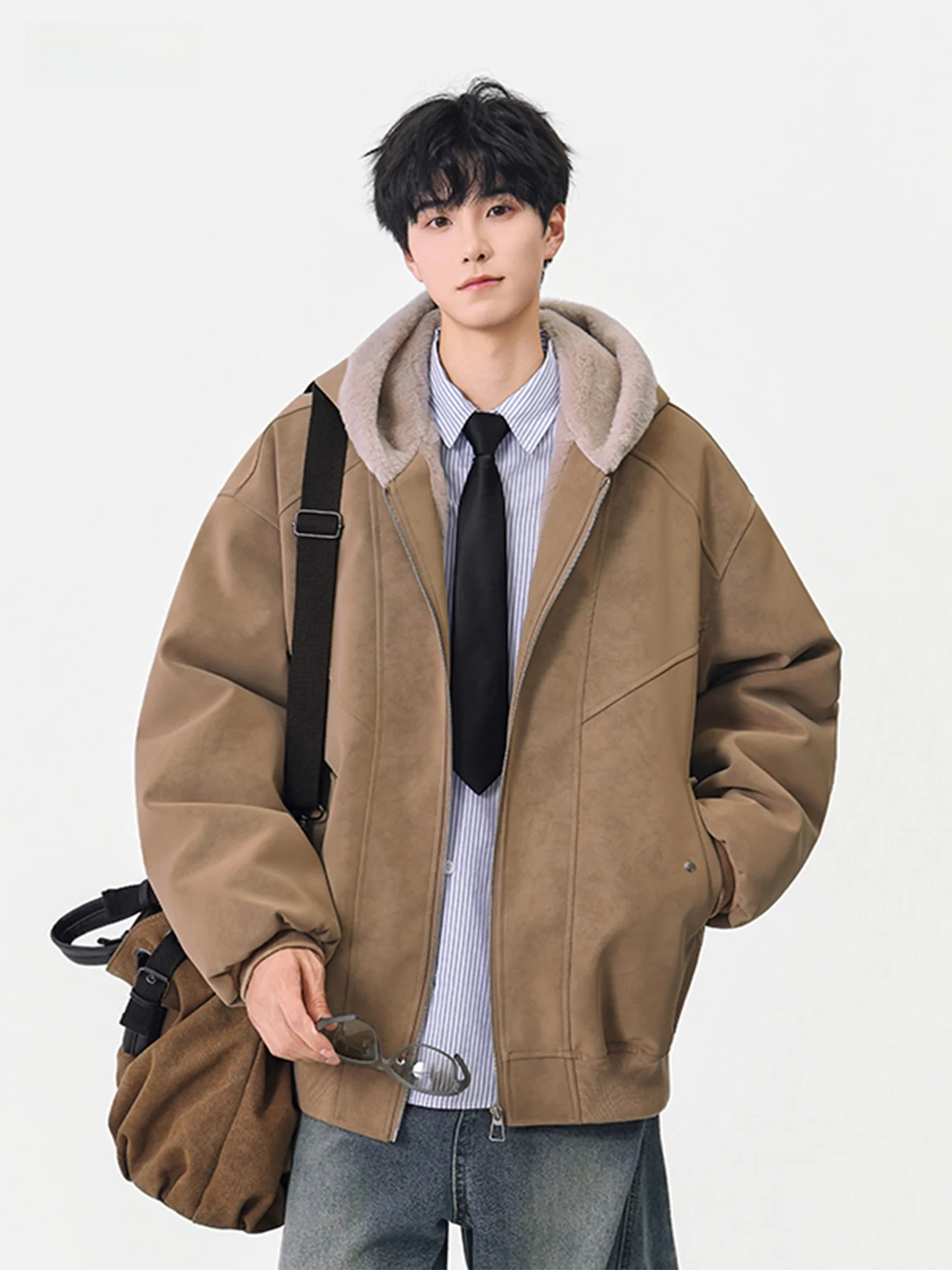 Thiened Fce Lined Hooded Jaet American Dyed Leather And Fur Inteated Men's Winter Warm Coat Outerwear Cotton Clothes
Thiened Fce Lined Hooded Jaet American Dyed Leather And Fur Inteated Men's Winter Warm Coat Outerwear Cotton Clothes