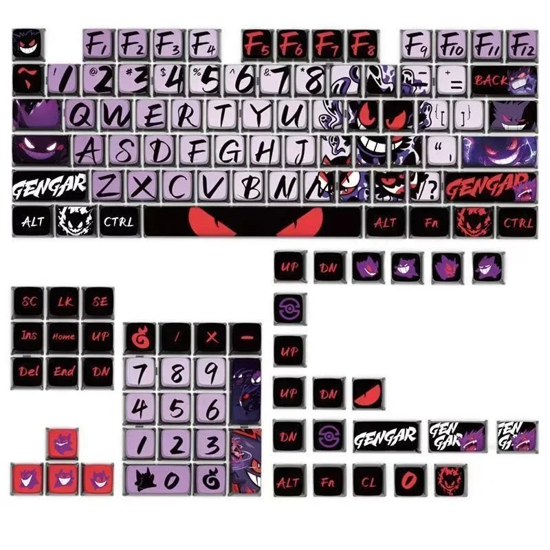 Japanese Anime Pokemon Gengar Keycap PBT Sublimation SAX High 125pcs/set Mechanical Keyboard Complete Set Collect Festival gifts
Japanese Anime Pokemon Gengar Keycap PBT Sublimation SAX High 125pcs/set Mechanical Keyboard Complete Set Collect Festival gifts