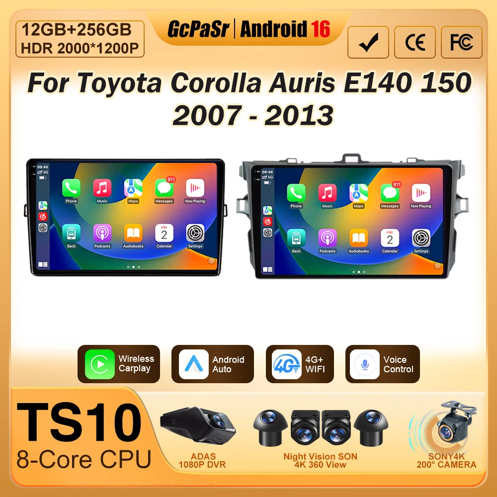 Andriod 9inch For Toyota Corolla E140150 2007-2013 For Toyota Auris Navigation Carplay QLED GPS WIFI Multimedia 2 Din Stereo BT
Andriod 9inch For Toyota Corolla E140150 2007-2013 For Toyota Auris Navigation Carplay QLED GPS WIFI Multimedia 2 Din Stereo BT