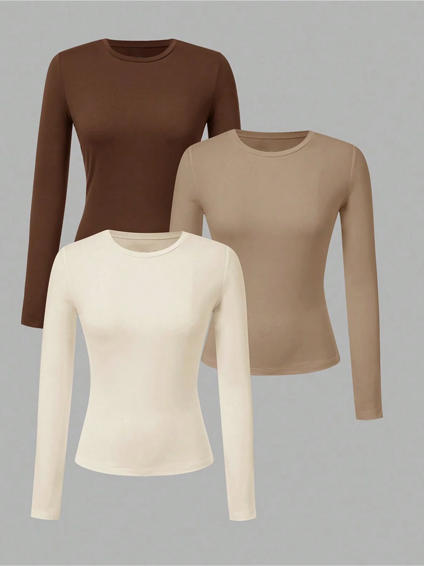 3PC Fashionable, casual and comfortable solid color long sleeved round neck T-shirt plus size women's three piece set
3PC Fashionable, casual and comfortable solid color long sleeved round neck T-shirt plus size women's three piece set