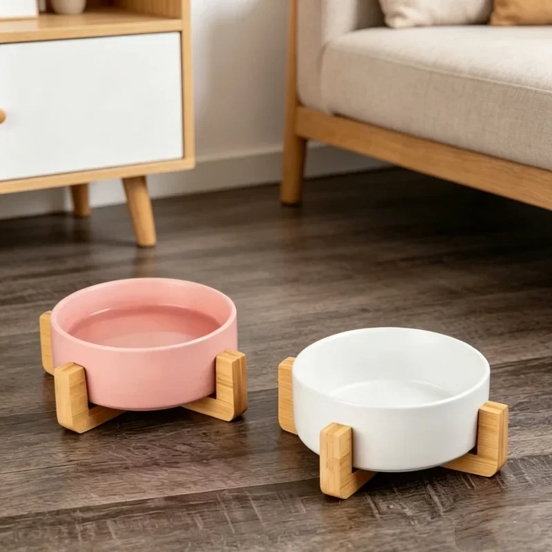 Integrated Wooden Rack Ceramic Double Bowl No Spill Feeder Neck Care Basin for Small Cats Dog Daily Pet Eating Drinking Supplies
Integrated Wooden Rack Ceramic Double Bowl No Spill Feeder Neck Care Basin for Small Cats Dog Daily Pet Eating Drinking Supplies