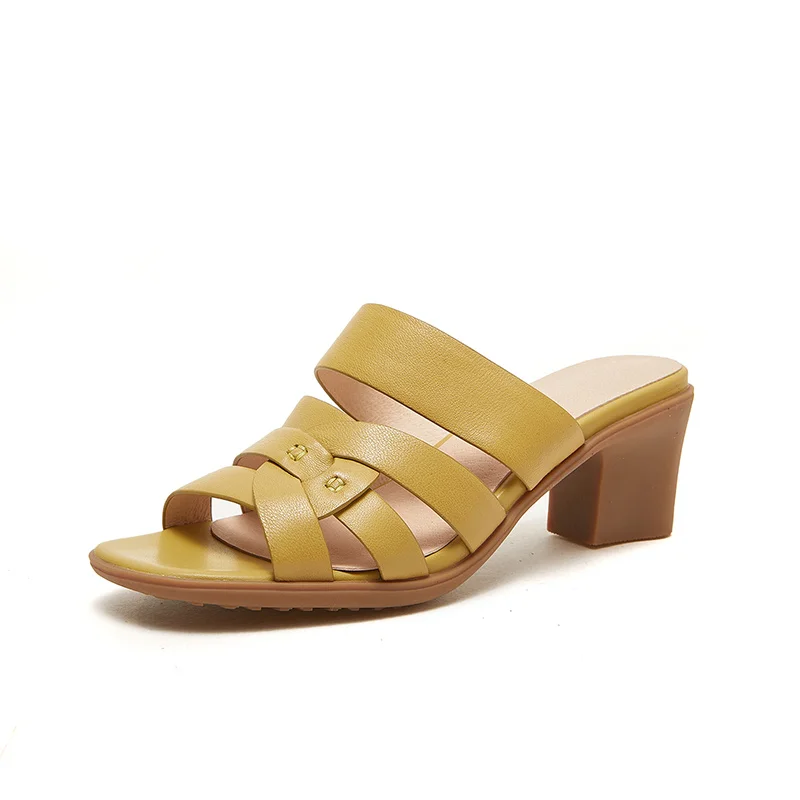 Women's summer thick heel sandals genuine leather women's open toe high heel sandals
Women's summer thick heel sandals genuine leather women's open toe high heel sandals