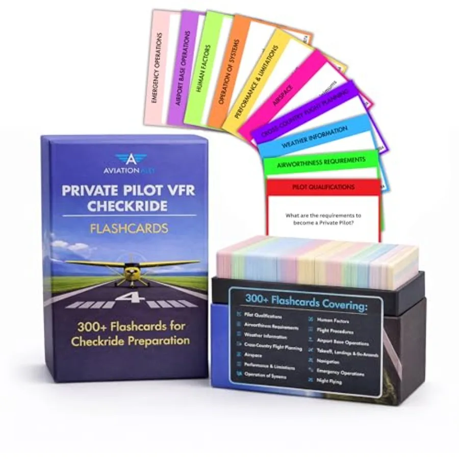 Private Pilot VFR Flashcards for Checkride and Oral Exam 300+ VFR Study Cards Covering FAA Aviation Topics Airspace Weather Cha
Private Pilot VFR Flashcards for Checkride and Oral Exam 300+ VFR Study Cards Covering FAA Aviation Topics Airspace Weather Cha