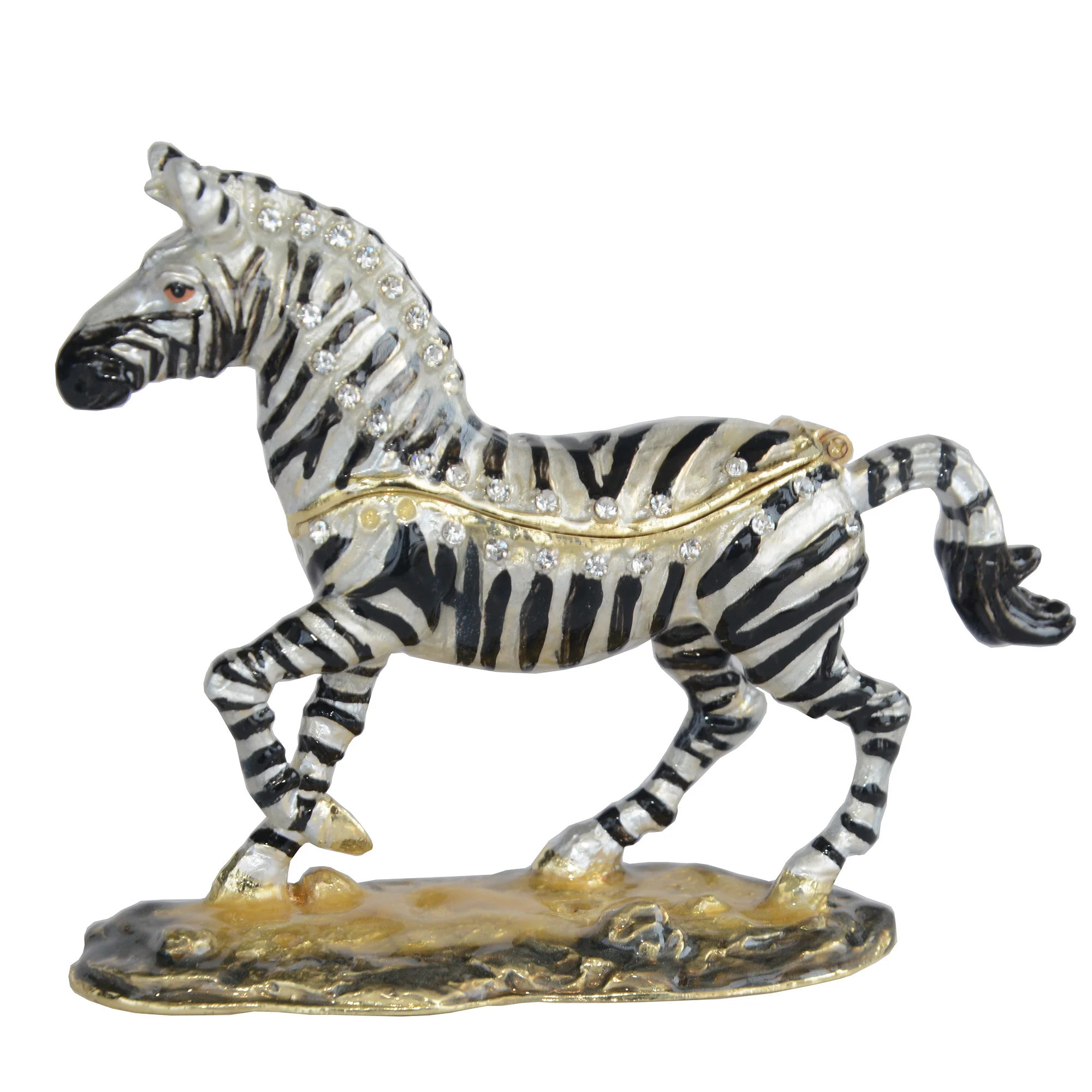 Hand Painted Zebra Jeweled Enameled Trinket box Metal Jewelry Container, Ring Holder, Home Decor
Hand Painted Zebra Jeweled Enameled Trinket box Metal Jewelry Container, Ring Holder, Home Decor