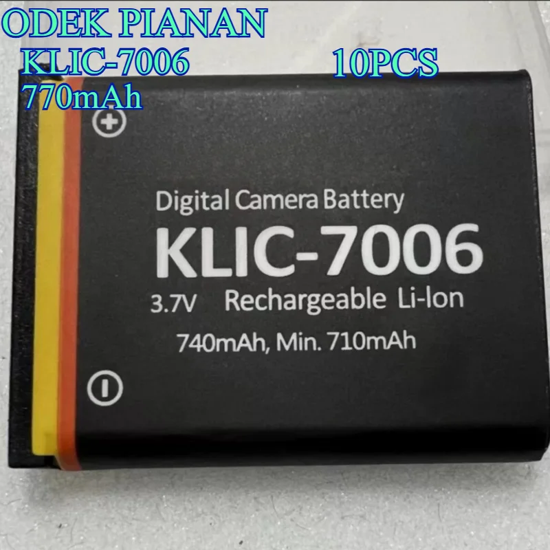 10PCS 770mAh KLIC-7006 Camera Battery Full Decode for Sony FZ51 M577 DSC-WX220 WX350 WX500 - Li-ion Replacement Battery
10PCS 770mAh KLIC-7006 Camera Battery Full Decode for Sony FZ51 M577 DSC-WX220 WX350 WX500 - Li-ion Replacement Battery