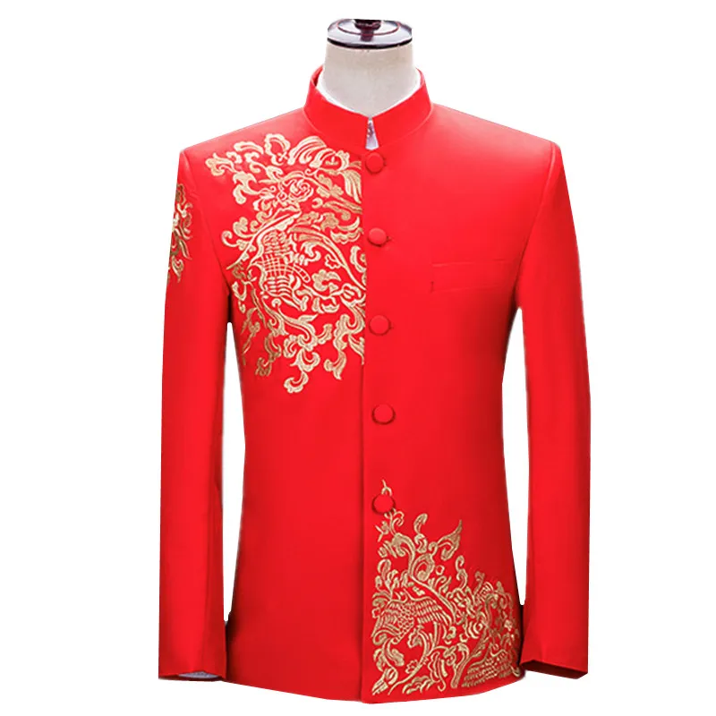New Men Embroidered Suit Jacket Vintage Stand Collar Formal Blazers Perfect for Mens Wedding Groom Prom Party Stage Wear
New Men Embroidered Suit Jacket Vintage Stand Collar Formal Blazers Perfect for Mens Wedding Groom Prom Party Stage Wear