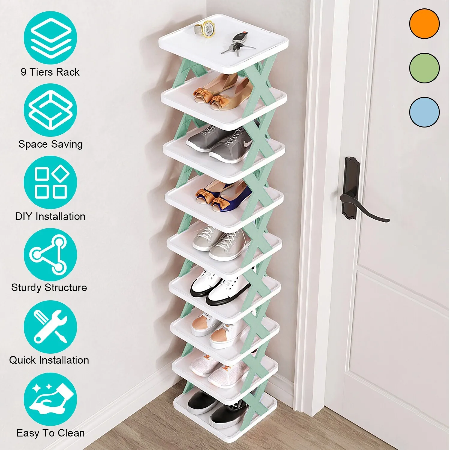 9-Tier Shoe Rack Storage Organizer Small Shoe Rack Narrow DIY Adjust Shoe Shelf
9-Tier Shoe Rack Storage Organizer Small Shoe Rack Narrow DIY Adjust Shoe Shelf