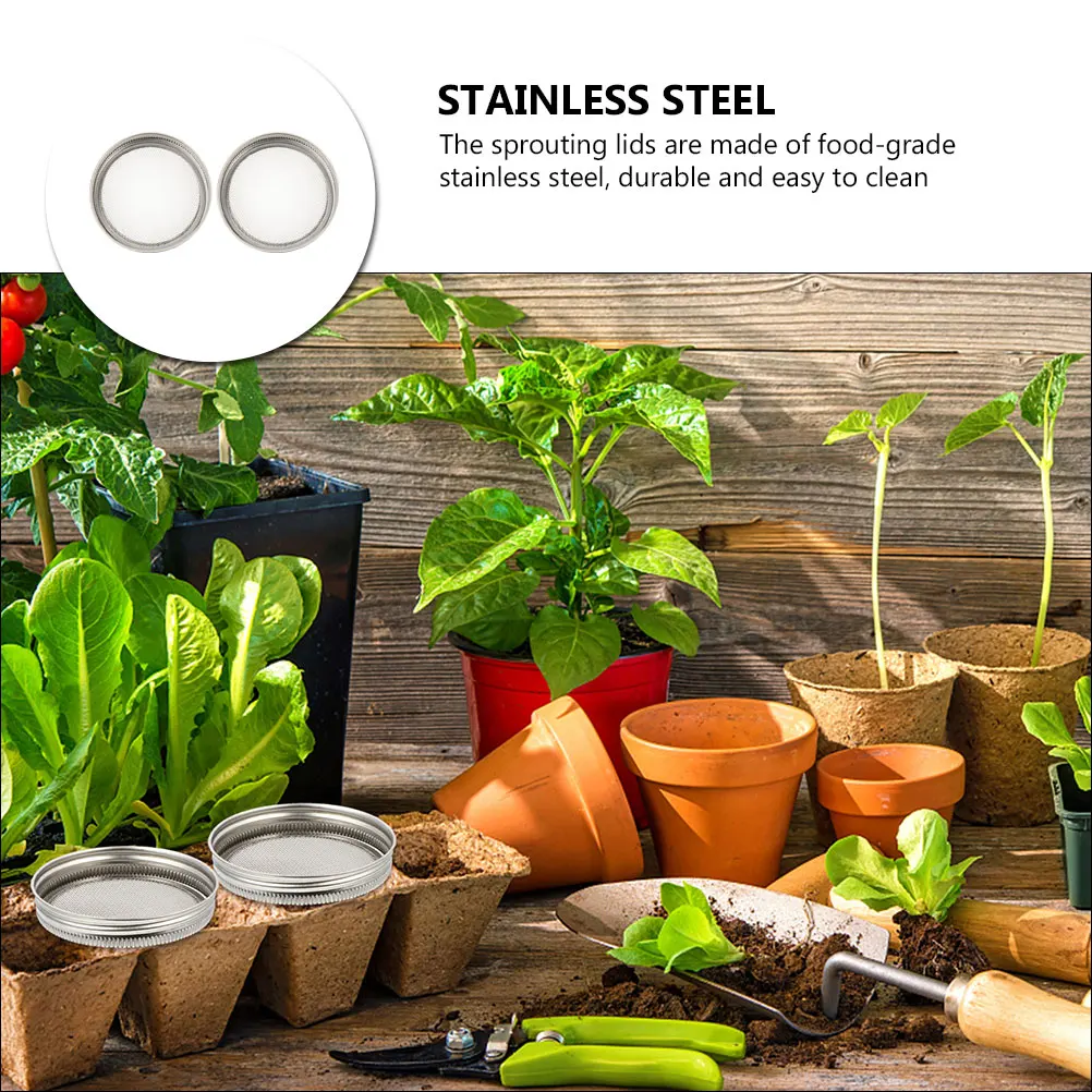2pcs Stainless Steel Sprouting Lids Wide Mouth Jar Kits Food Grade Durable Mesh Drainage Ventilation Growth Home Use Sprout
2pcs Stainless Steel Sprouting Lids Wide Mouth Jar Kits Food Grade Durable Mesh Drainage Ventilation Growth Home Use Sprout