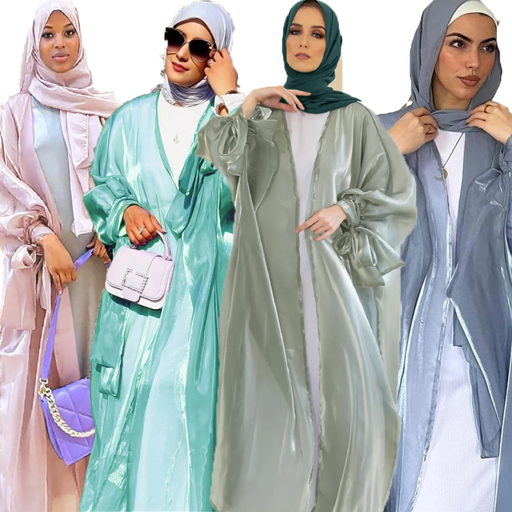 Eid Djellaba Open Abaya Dubai Shiny Satin Muslim Dress Women Turkey Kaftan Kimono Cardigan Ramadan Islam Jalabiya Caftan Kebaya
Eid Djellaba Open Abaya Dubai Shiny Satin Muslim Dress Women Turkey Kaftan Kimono Cardigan Ramadan Islam Jalabiya Caftan Kebaya