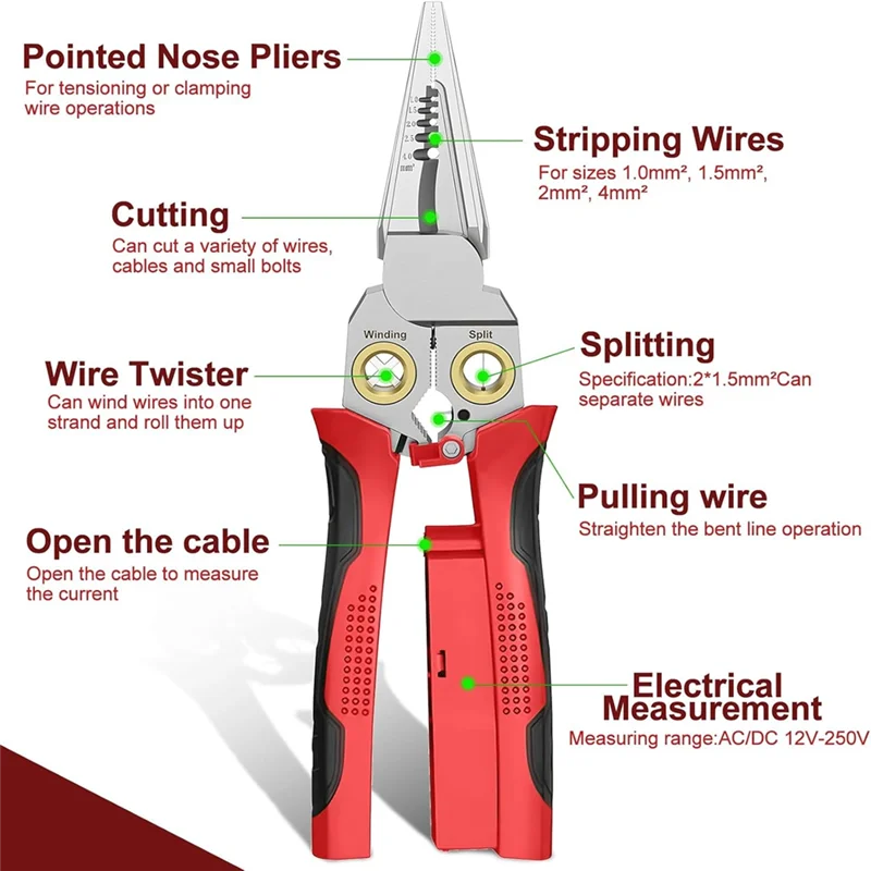 A25F-Multifunctional Wire Stripper And Twister Wire Stripper Scissors For Hot Wire Judgment AC DC, Audible And Flashing LED Alar
A25F-Multifunctional Wire Stripper And Twister Wire Stripper Scissors For Hot Wire Judgment AC DC, Audible And Flashing LED Alar