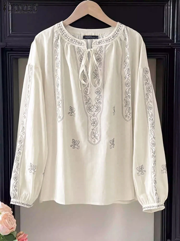 ZANZEA Ethnic Style Printing Woman Blouses Casual V-Neck Lace-Up Long Puff Sleeve Blusas Mujer 2025 Spring Summer Smock Tops
ZANZEA Ethnic Style Printing Woman Blouses Casual V-Neck Lace-Up Long Puff Sleeve Blusas Mujer 2025 Spring Summer Smock Tops