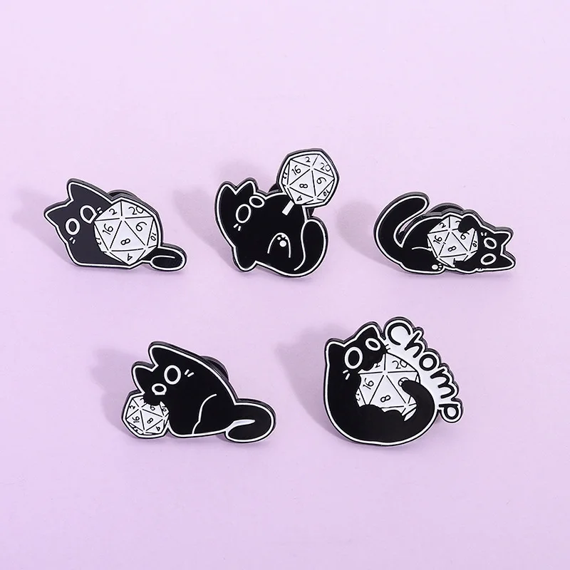 Cartoon Black Cat Anime Game Dice Badge Enamel Pins Cute animal brooch Clothing Accessories Witch Jewelry Halloween Gifts
Cartoon Black Cat Anime Game Dice Badge Enamel Pins Cute animal brooch Clothing Accessories Witch Jewelry Halloween Gifts
