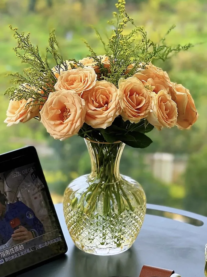 Simple glass vase home decoration, entrance decoration, living room dining table flower arrangement decoration
Simple glass vase home decoration, entrance decoration, living room dining table flower arrangement decoration