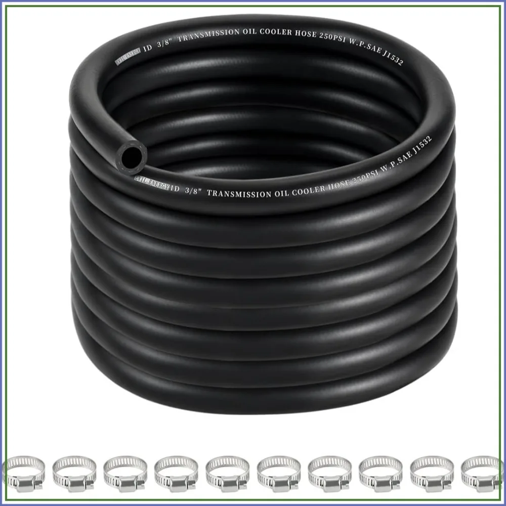 3/8" Transmission Cooler Hose 20FT, SAE J1532 250 PSI Power Steering Hose for Engine & Hydraulic Oil Cooling
3/8" Transmission Cooler Hose 20FT, SAE J1532 250 PSI Power Steering Hose for Engine & Hydraulic Oil Cooling