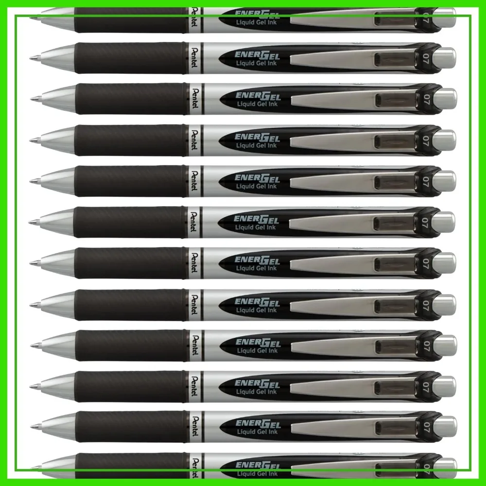 Retractable Liquid Gel Pen, 0.7mm Medium Line, Metal Tip, Black Ink, Box of 12
Retractable Liquid Gel Pen, 0.7mm Medium Line, Metal Tip, Black Ink, Box of 12