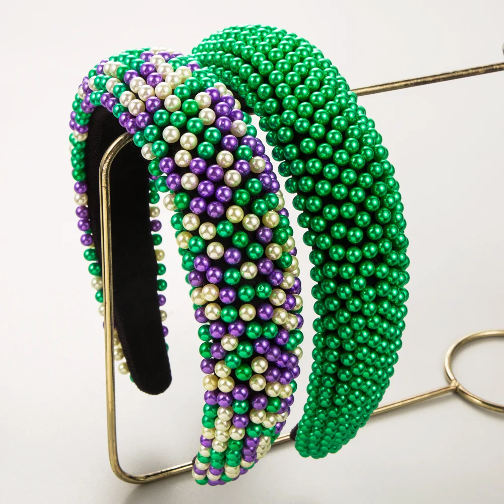 European and American Fashion Baroque Sponge Full Pearl Carnival Headband Beaded High Skull Top Style Hair Accessories
European and American Fashion Baroque Sponge Full Pearl Carnival Headband Beaded High Skull Top Style Hair Accessories