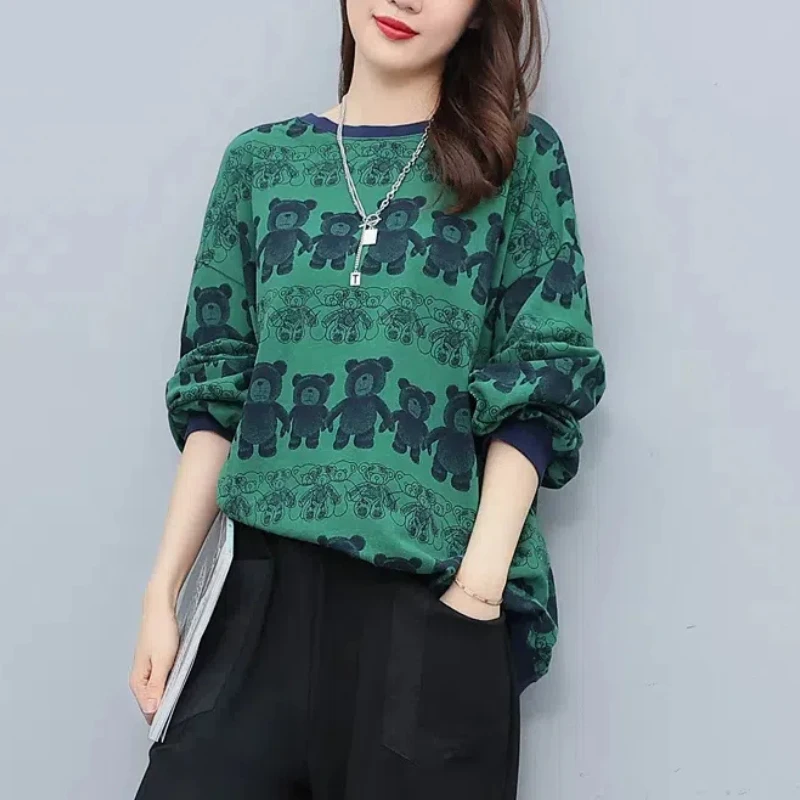 New Spring and Autumn Women's O-Neck Long Sleeve Loose Thin Printed Korean Fashion Pullovers Comfortable All-match Tops
New Spring and Autumn Women's O-Neck Long Sleeve Loose Thin Printed Korean Fashion Pullovers Comfortable All-match Tops