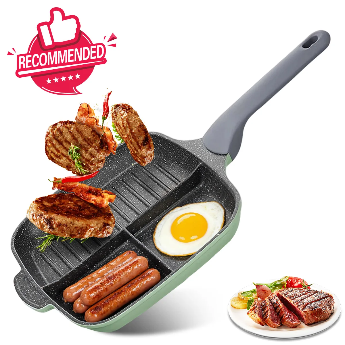 COOKER KING Nonstick Divided Grill Pan for Indoor Cooking, Versatile 3-In-1 Induction Large Breakfast Pan for Stove Tops
COOKER KING Nonstick Divided Grill Pan for Indoor Cooking, Versatile 3-In-1 Induction Large Breakfast Pan for Stove Tops