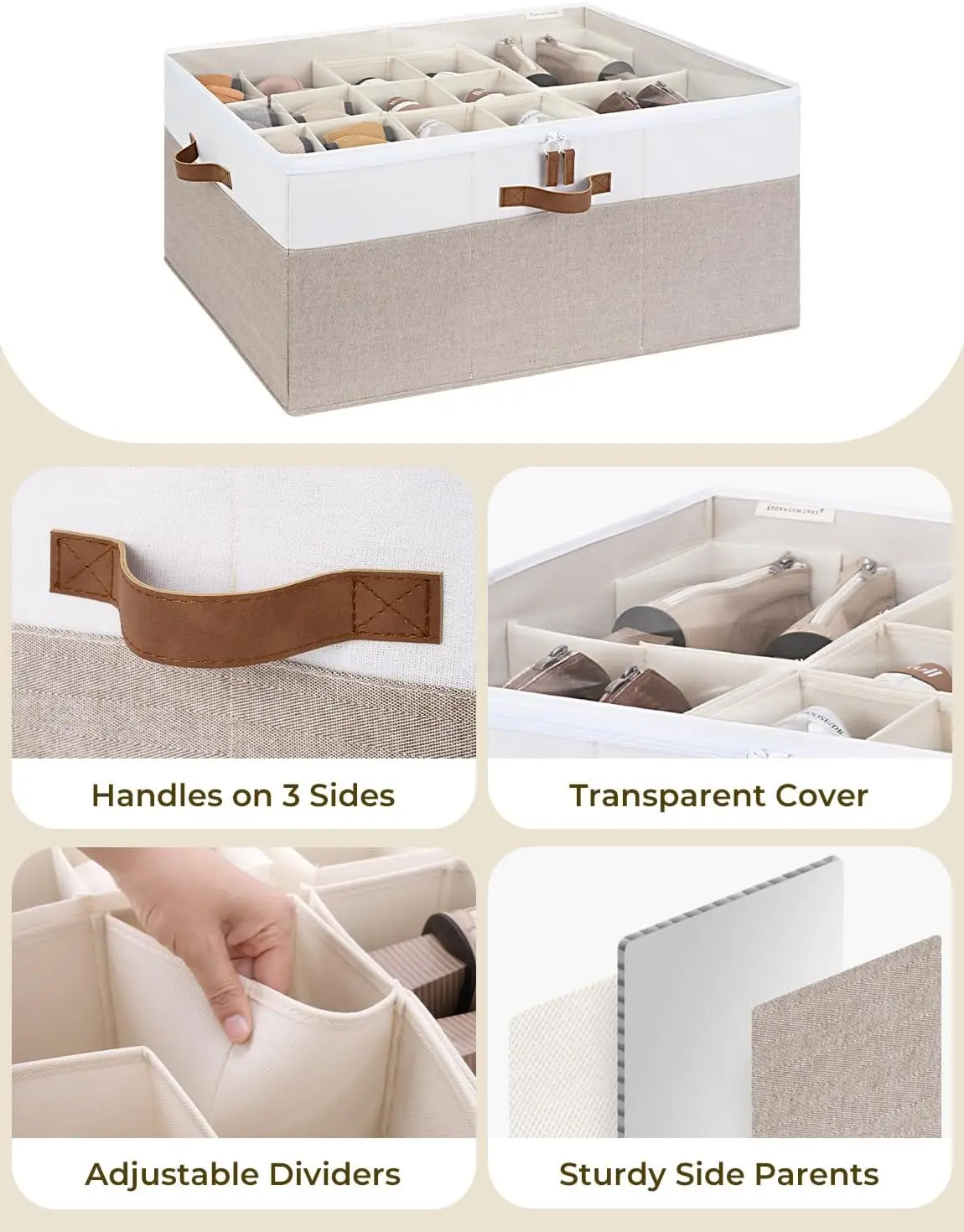 Shoe Organizer for Closet, Fits up to 24 Pairs, Shoe Cubby Storage Containers with Adjustable Dividers
Shoe Organizer for Closet, Fits up to 24 Pairs, Shoe Cubby Storage Containers with Adjustable Dividers