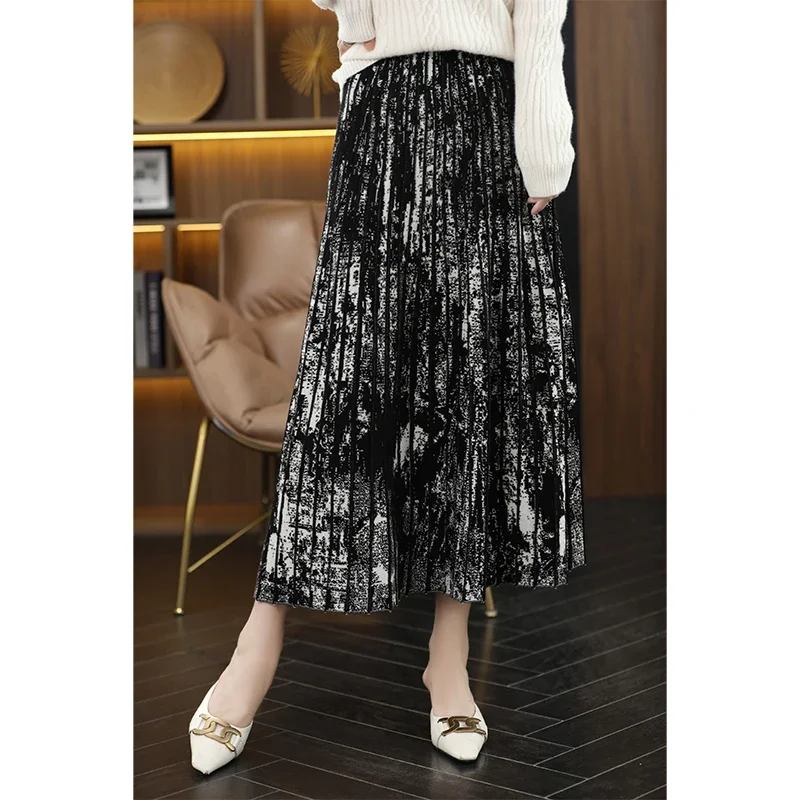 Pop Temperament Retro High Waisted A-word Cashmere Skirt Female Long Knitted Wool Umbrella Skirt Loose Thin Dress For All
Pop Temperament Retro High Waisted A-word Cashmere Skirt Female Long Knitted Wool Umbrella Skirt Loose Thin Dress For All