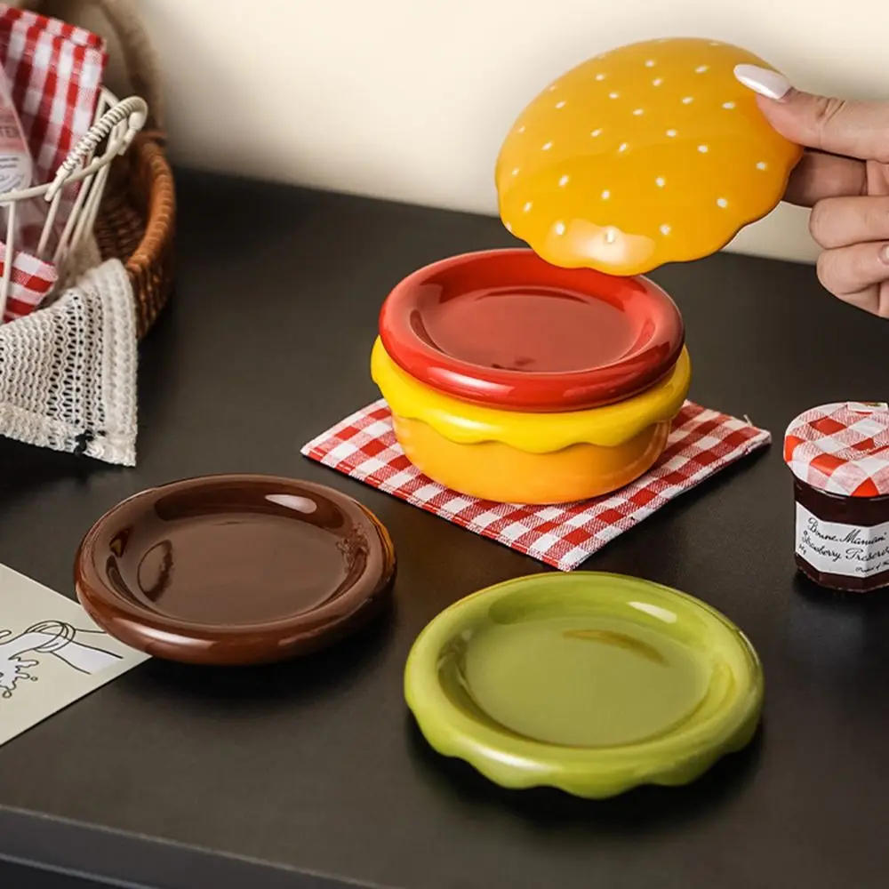 Food-grade Glaze Burger Shape Ceramic Plate Set Stackable 6-Layer Cute Seasoning Dish Space Saving Handmade
Food-grade Glaze Burger Shape Ceramic Plate Set Stackable 6-Layer Cute Seasoning Dish Space Saving Handmade