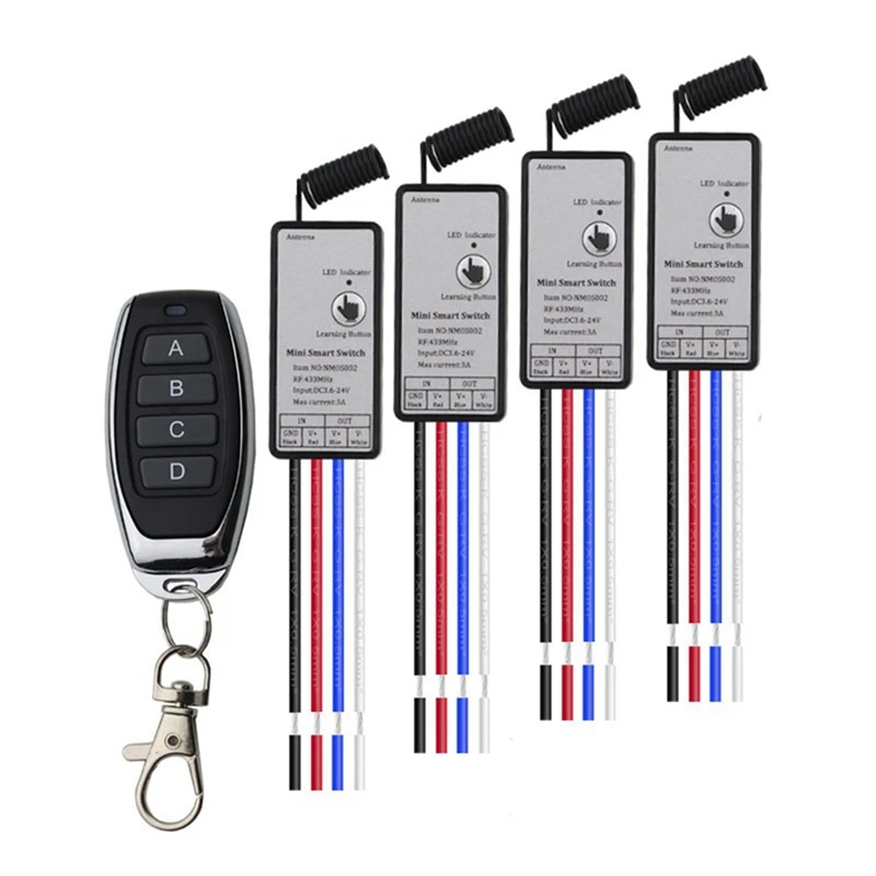 A15R -433Mhz Mini Relay Wireless RF Remote Control Switch Power Transmitter DC5V-24V 1CH LED Lamp Controller Micro-Receiver
A15R -433Mhz Mini Relay Wireless RF Remote Control Switch Power Transmitter DC5V-24V 1CH LED Lamp Controller Micro-Receiver