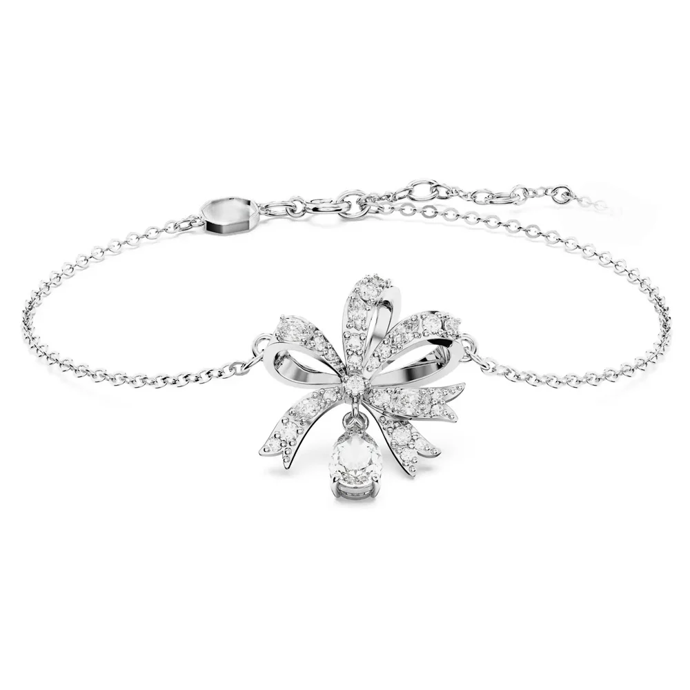 Silver-Tone Crystal Bow & Pear Drop Bracelet
Silver-Tone Crystal Bow & Pear Drop Bracelet
