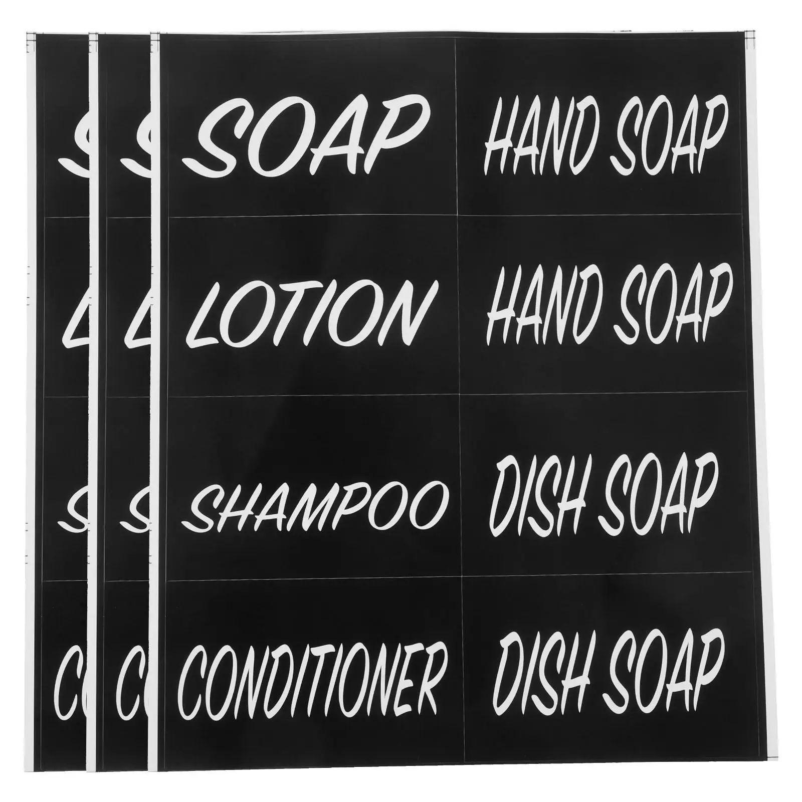 3 Sheets Black PVC Self-adhesive Waterproof Bottle Labels for Hand Soap Dispenser Stickers Bathroom Stationery
3 Sheets Black PVC Self-adhesive Waterproof Bottle Labels for Hand Soap Dispenser Stickers Bathroom Stationery