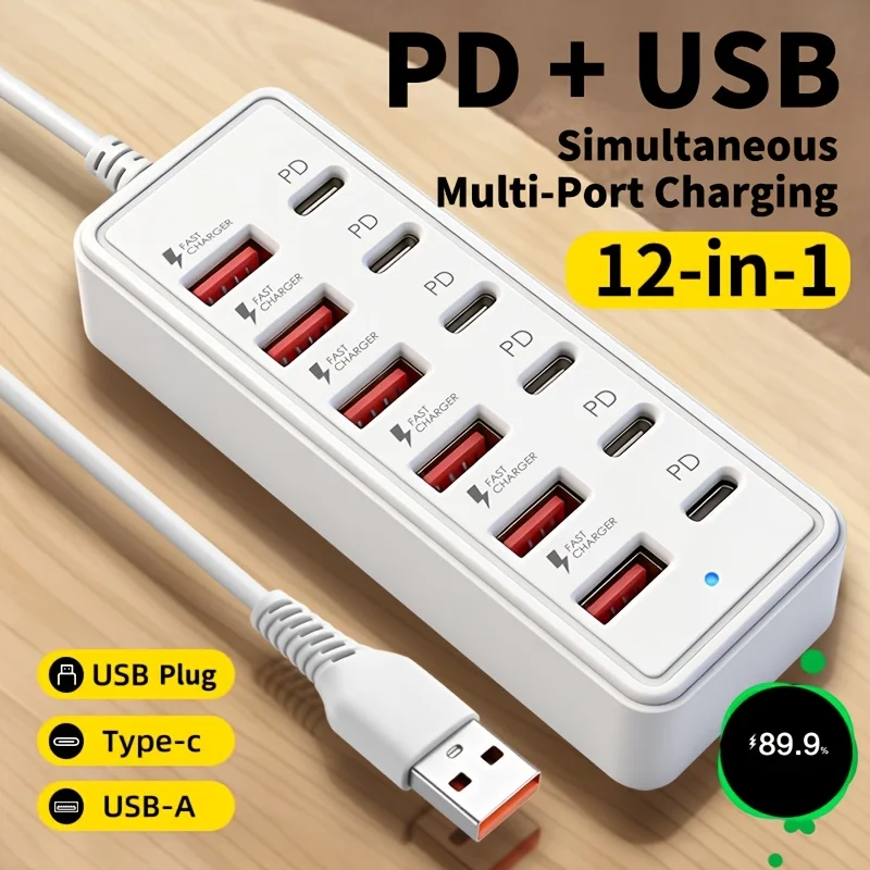 Fast Charging 6 Port USB Charger Power Adapter LED Indicator Multi Port USB A Type C Charger for Mobile Phone Travel Home Office
Fast Charging 6 Port USB Charger Power Adapter LED Indicator Multi Port USB A Type C Charger for Mobile Phone Travel Home Office