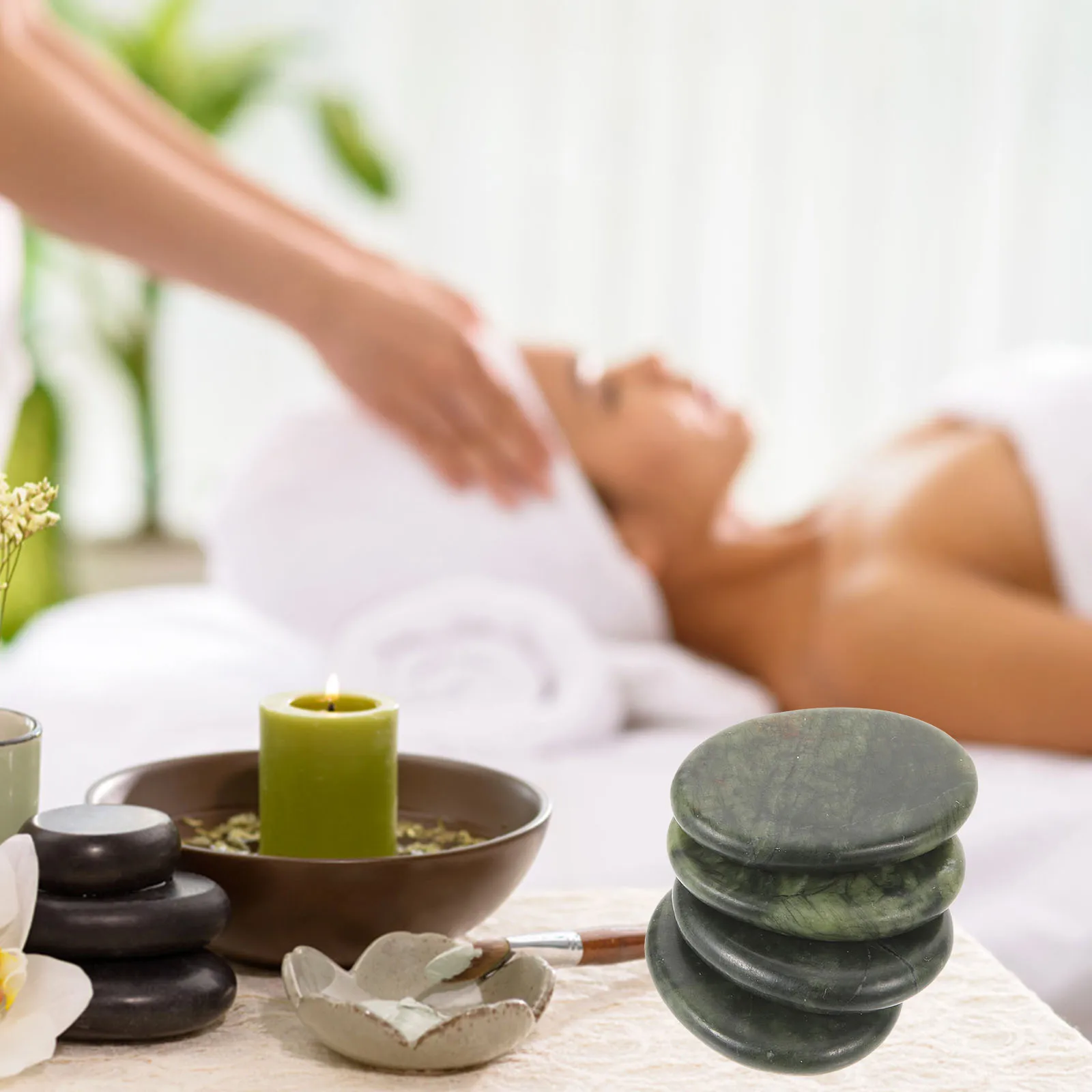 4Pcs Olive Jade Massage Stone Small Natural Scraping Plate for Face Neck Hand Portable Relaxing Spa Tool Fine Polished Smooth
4Pcs Olive Jade Massage Stone Small Natural Scraping Plate for Face Neck Hand Portable Relaxing Spa Tool Fine Polished Smooth