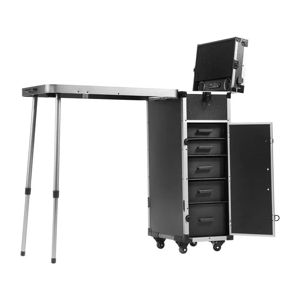 Large Aluminum Makeup Train Case with Rolling Trolley 360 Degree Wheels Professional Cosmetic Organizer for Travel Black
Large Aluminum Makeup Train Case with Rolling Trolley 360 Degree Wheels Professional Cosmetic Organizer for Travel Black